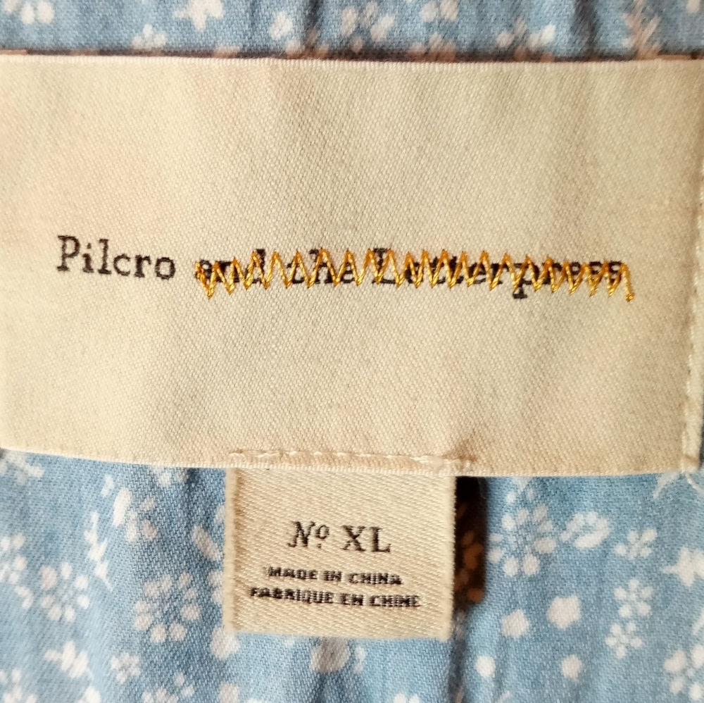 Anthropologie Blue Denim Jacket with White Crochet Hem - Picture 6 of 12